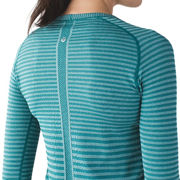 Lululemon Swiftly Tech Long Sleeve Crew Heathered Forage Teal Seamless size XS - Picture 5 of 10